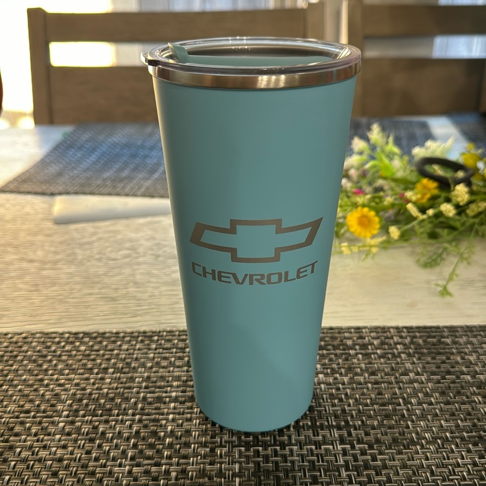 Baby blue Chevrolet 16oz tumbler